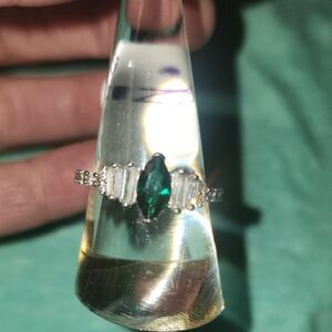 Shield Of Sparkle Genuine Fluorite Green Quartz Rhodium Plating